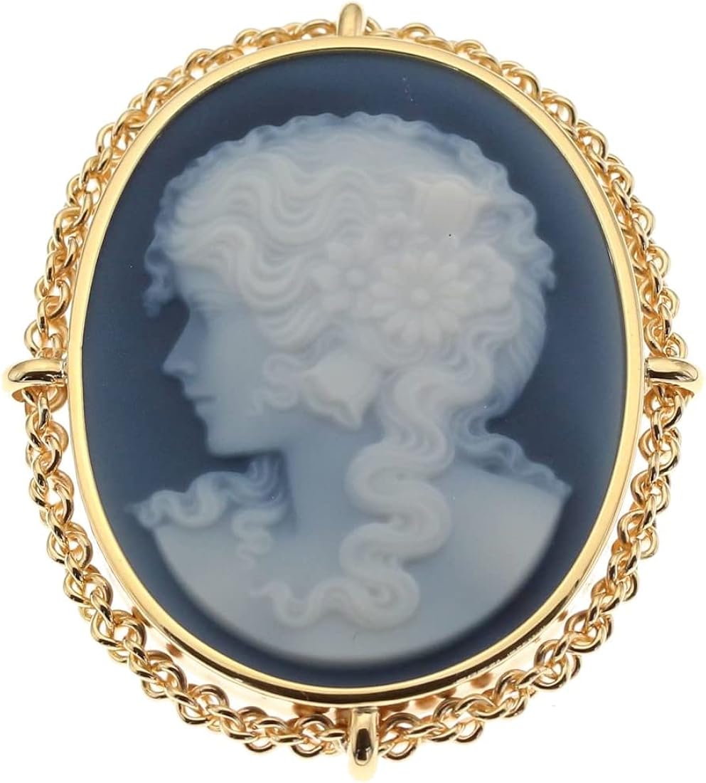 Amazon | ギャラリーメグミ 保証書付き K18 瑪瑙 ストーン カメオ