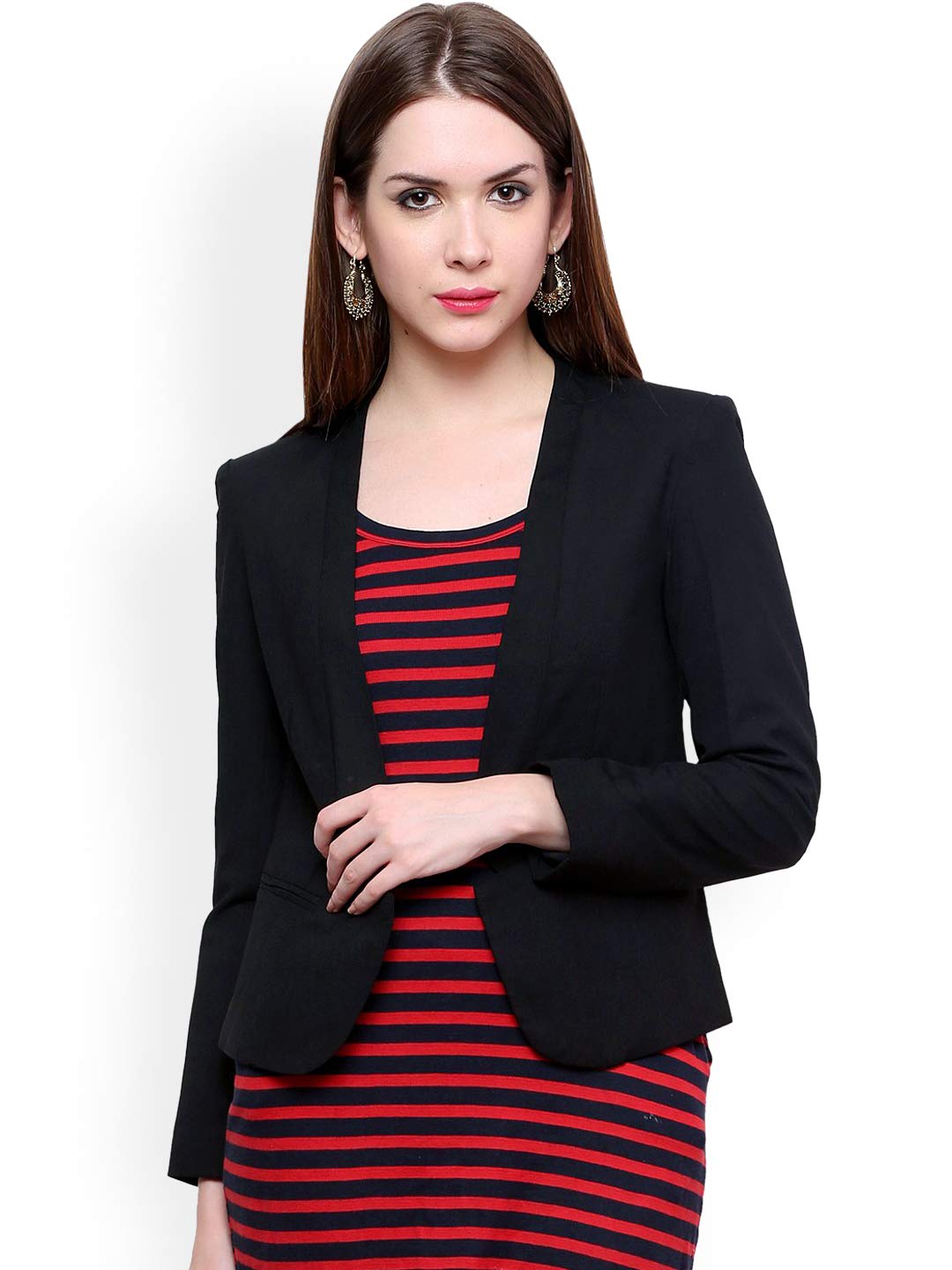 Women's Slim Fit Blazer (PKJ2014BLACK-M_Black_Medium)