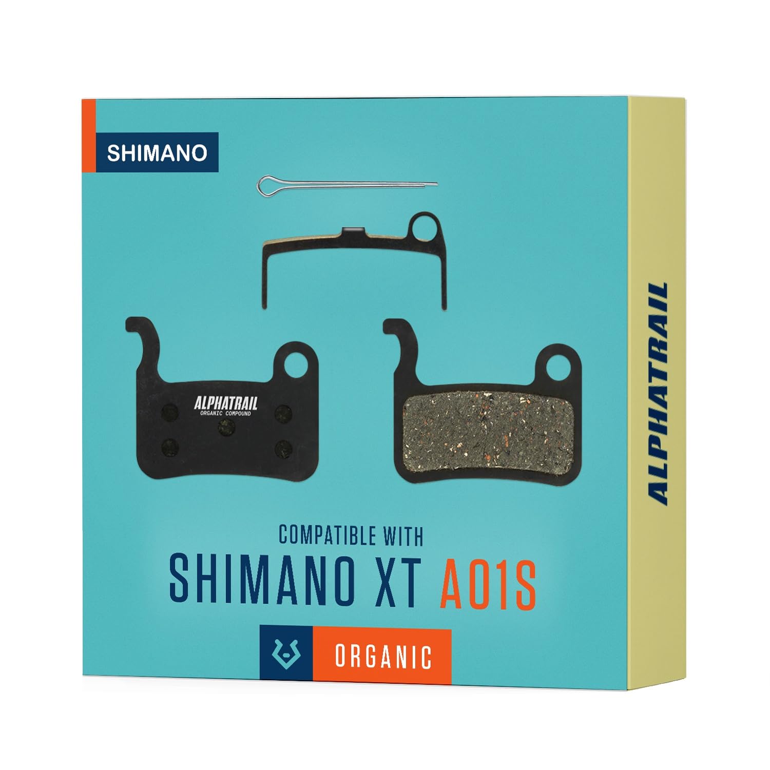 AlphatrailBrake Pads – For Shimano A01S I Organic MTB Brake Pad with High Braking Power & Mileage 100% for Shimano XTR XT SLX LX Saint Hone Alfine MTB