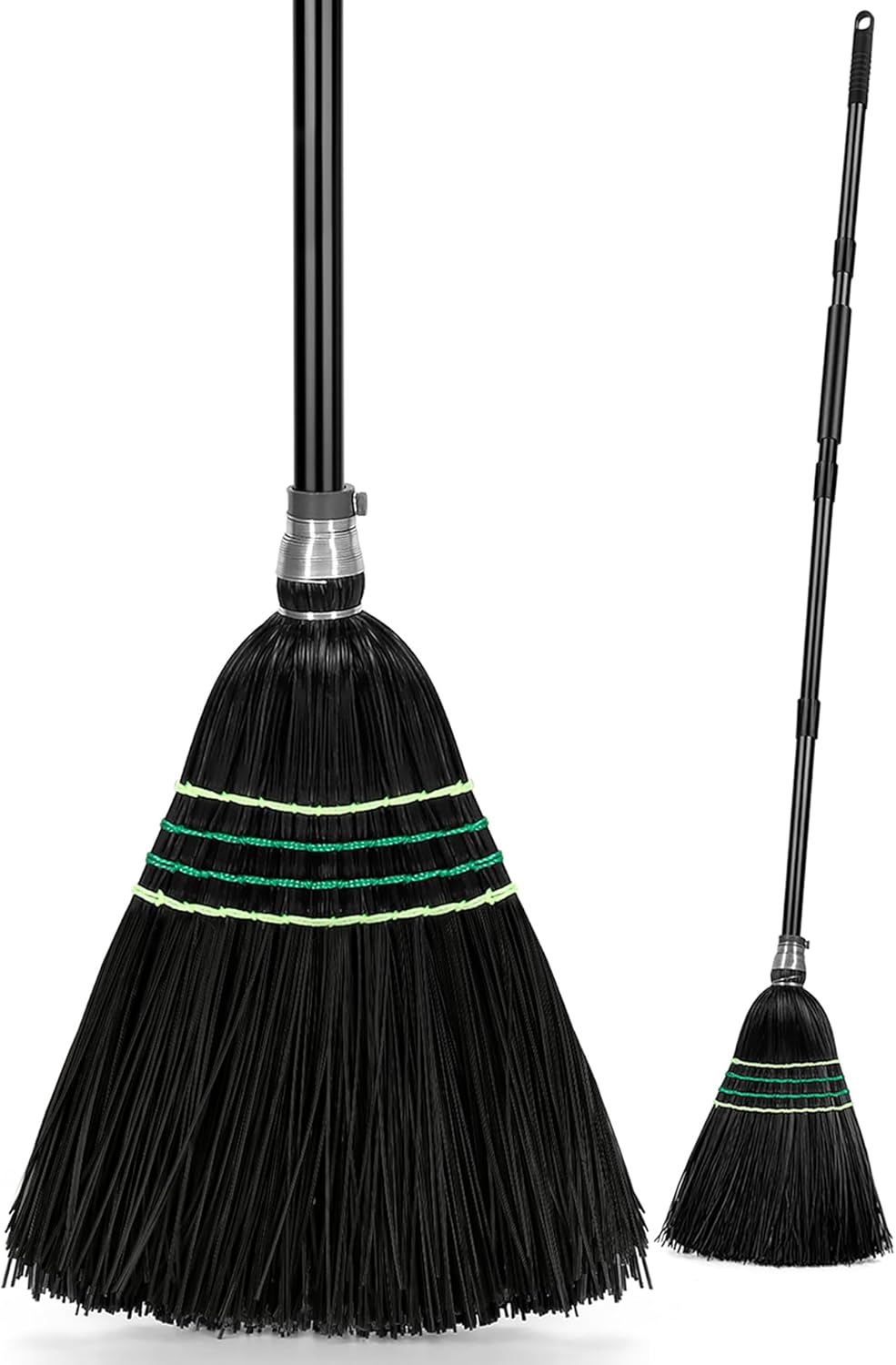 Heavy-Duty Outdoor Broom with Stiff Bristles, Outside Large Commercial Brooms with 60 Inch Long Handle for Sweeping Outdoor Garage Yard Patio Commercial Industrial