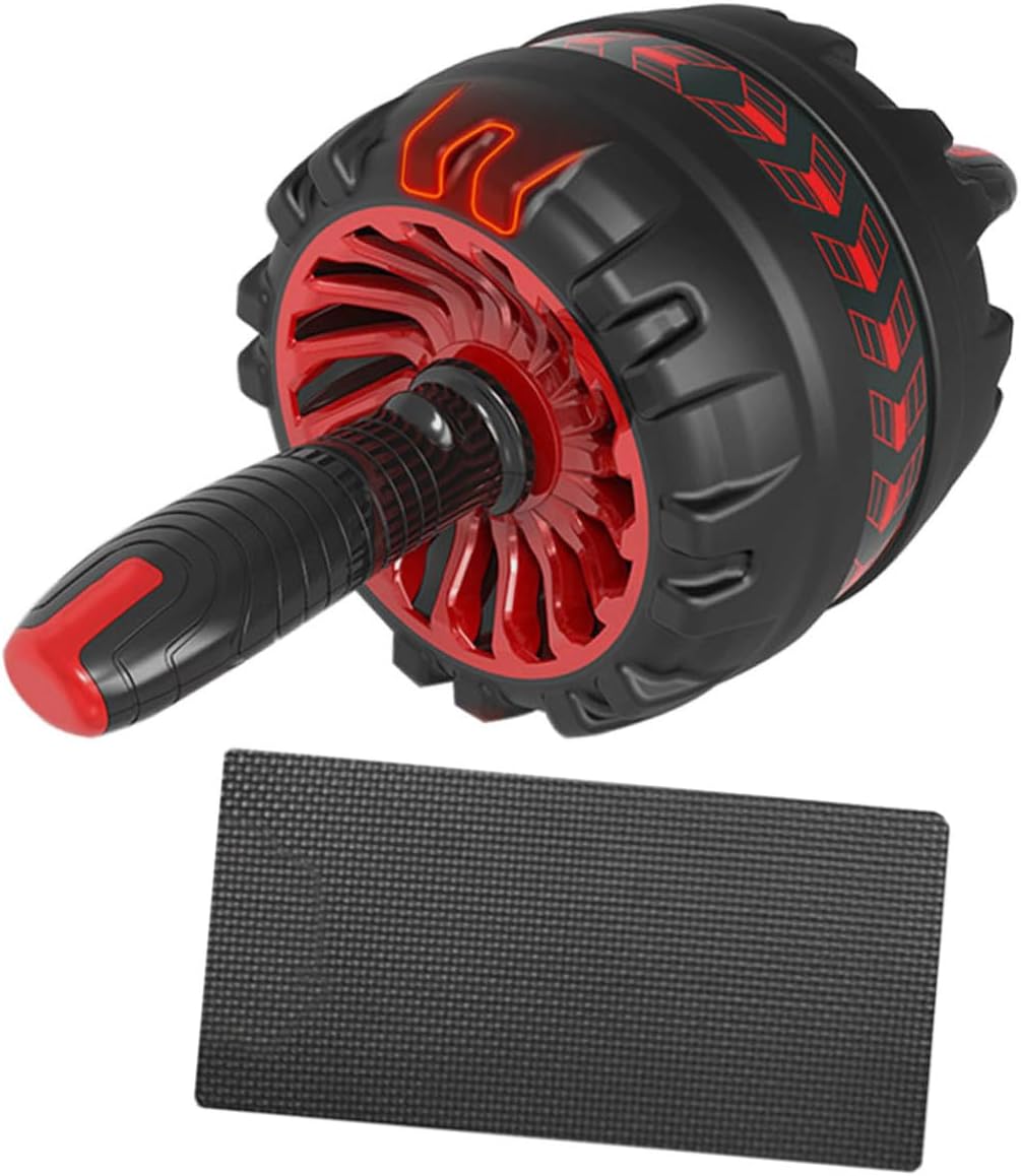 Automatic Rebound Ab Wheel Roller with Knee Pad, Double Wheel Abdominal Exercise Fitness Equipment for Indoor Core Training and Ab Workout
