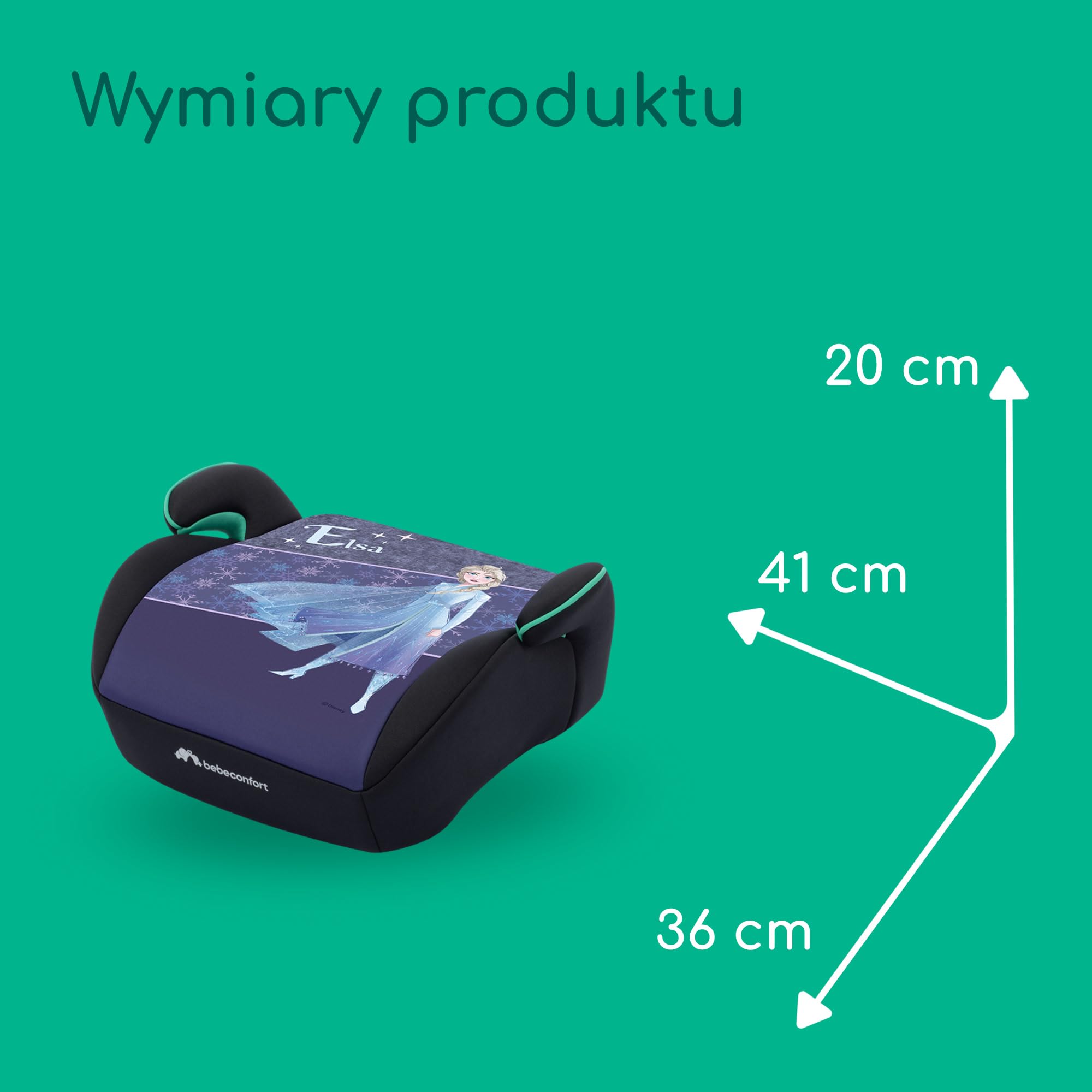 Bebeconfort Disney Manga i-Safe, Fotelik Samochodowy dla Dziecka, 6–12 Lat, 128–150 cm, 22-36 kg, Fotelik Dziecięcy Disney Frozen, Lekki, Łatwy Montaż Pasa, Miękkie w Dotyku Tkaniny, Kraina Lodu