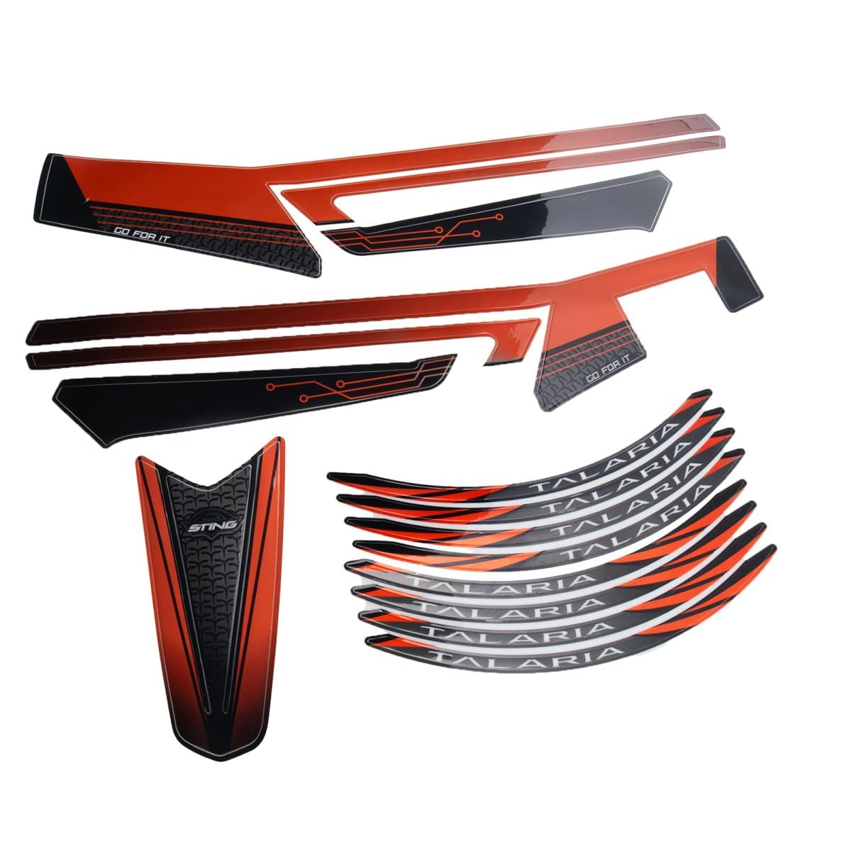 Talaria Black Orange Graphics Kit Long Tail Compatible With Sting R Tl4000