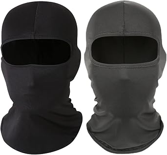 2 Pcs Ski Mask, Balaclava Face Mask for Men and Women, for Skiing, Snowboarding Football Running Riding Motorcycle & UV Protection Black