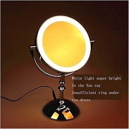 Miniatura 7 de Espejo de tocador de baño, espejo de maquillaje LED, espejo de tocador iluminado de 8 pulgadas, aumento 1x3x de doble cara, inalámbrico