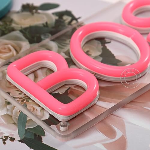 Miniatura 5 de SYLHOME Letrero de luz LED de neón con texto en inglés "Pink Boss Lady", letrero de placa de escritorio con USB, para niñas, mujeres, dormitorio,