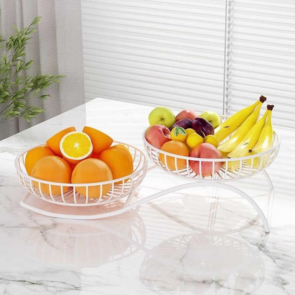 Plateau à fruits en métal blanc parfait pour servir vos collations au salon