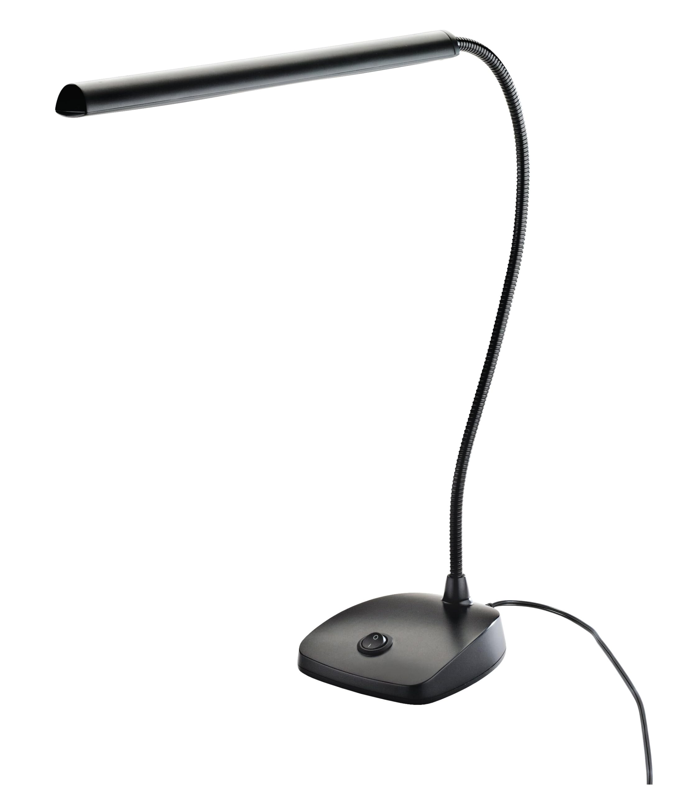 K&M 12296 Pianoleuchte Schwarz – 29,6 cm Lampenschirm mit Schwanenhals – 12 LEDs mit 2500 Lux Helligkeit, 3 m Kabel