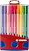 STABILO Premium Fiber-Tip Pen Pen 68 - ColorParade in Red/Dark Blue - Pack of 20 - Assorted Colors, Coloring Felt Tip Marker