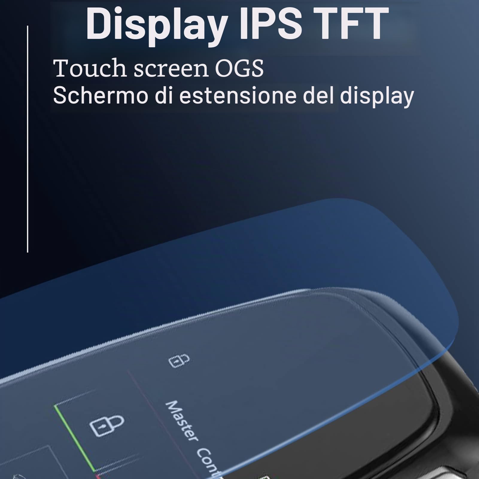 Touch Screen con Chiave LCD Intelligente per Auto, Ingresso Senza Chiave Bluetooth 5.0, È Possibile Cambiare Il Logo Della Chiave Dell'auto a Volontà, Realizzato in Lega di Zinco(D'argento)