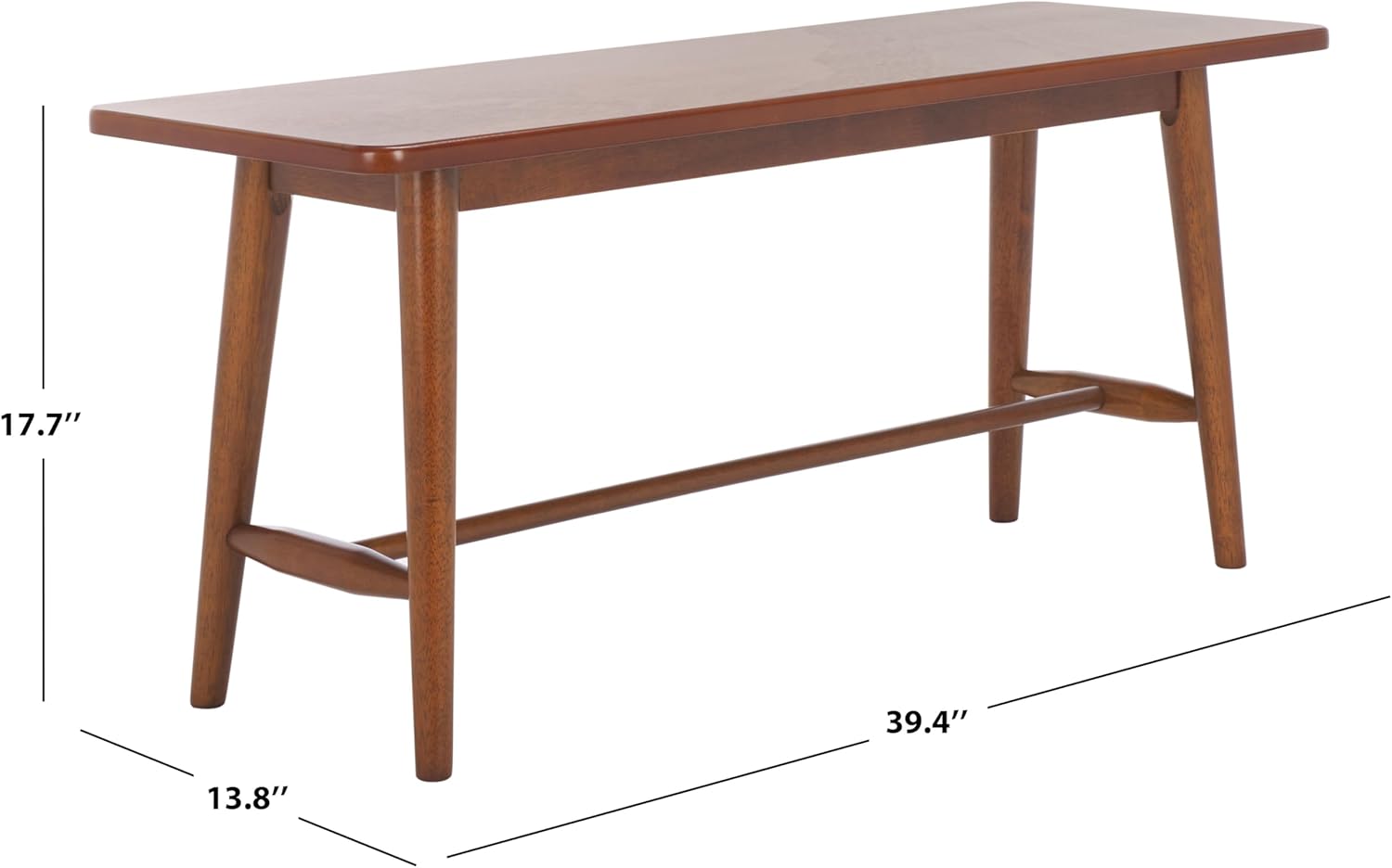 SAFAVIEH Home Collection - Florent Rectangular Bench, Walnut Brown Finish Seating (BCH1400A)