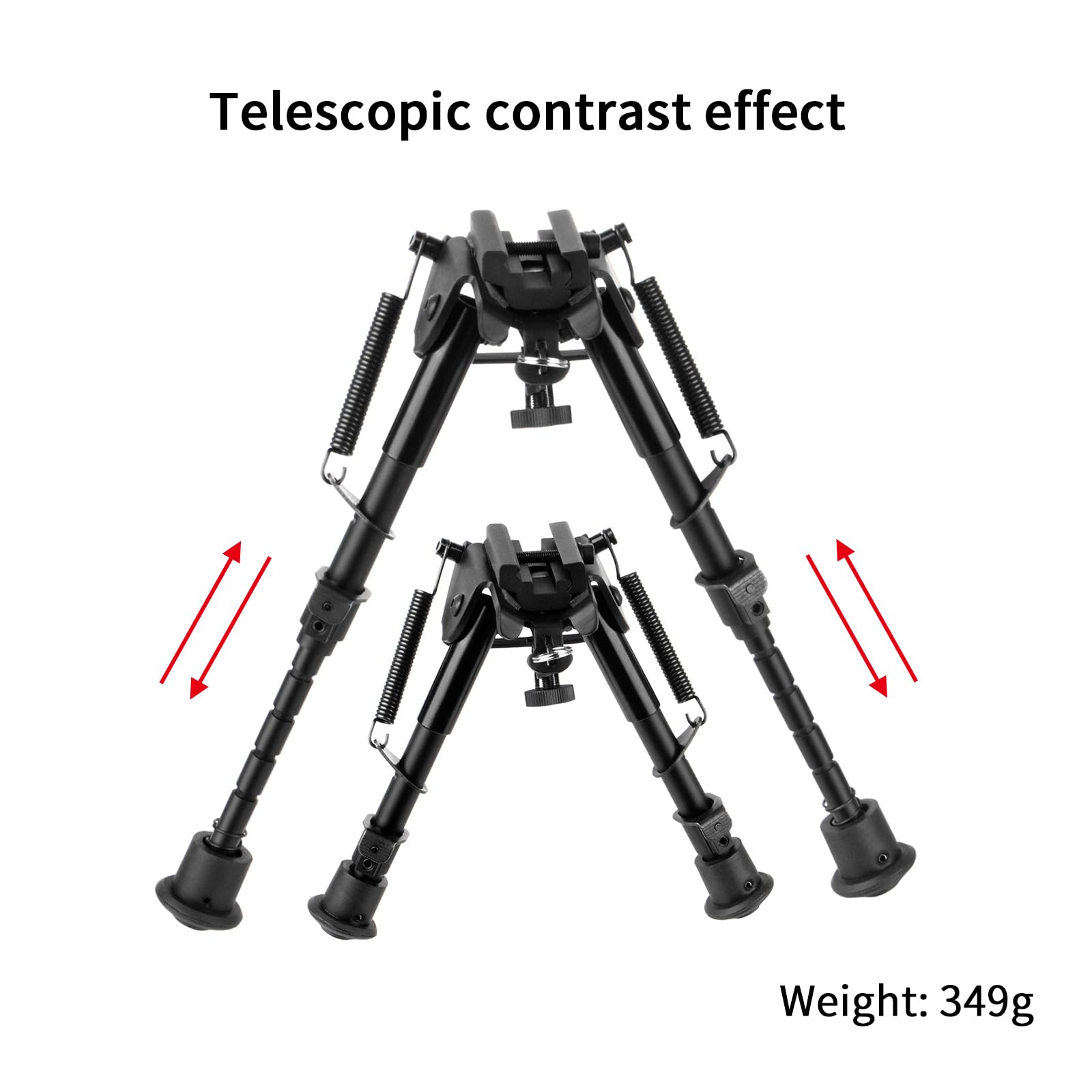 Bipiede Girevole tattico 6"-9" Barile Bipiede Universali Taglia 20mm - Perno Girevole a Molla Estensibile Regolabile per carabina ad Aria compressa
