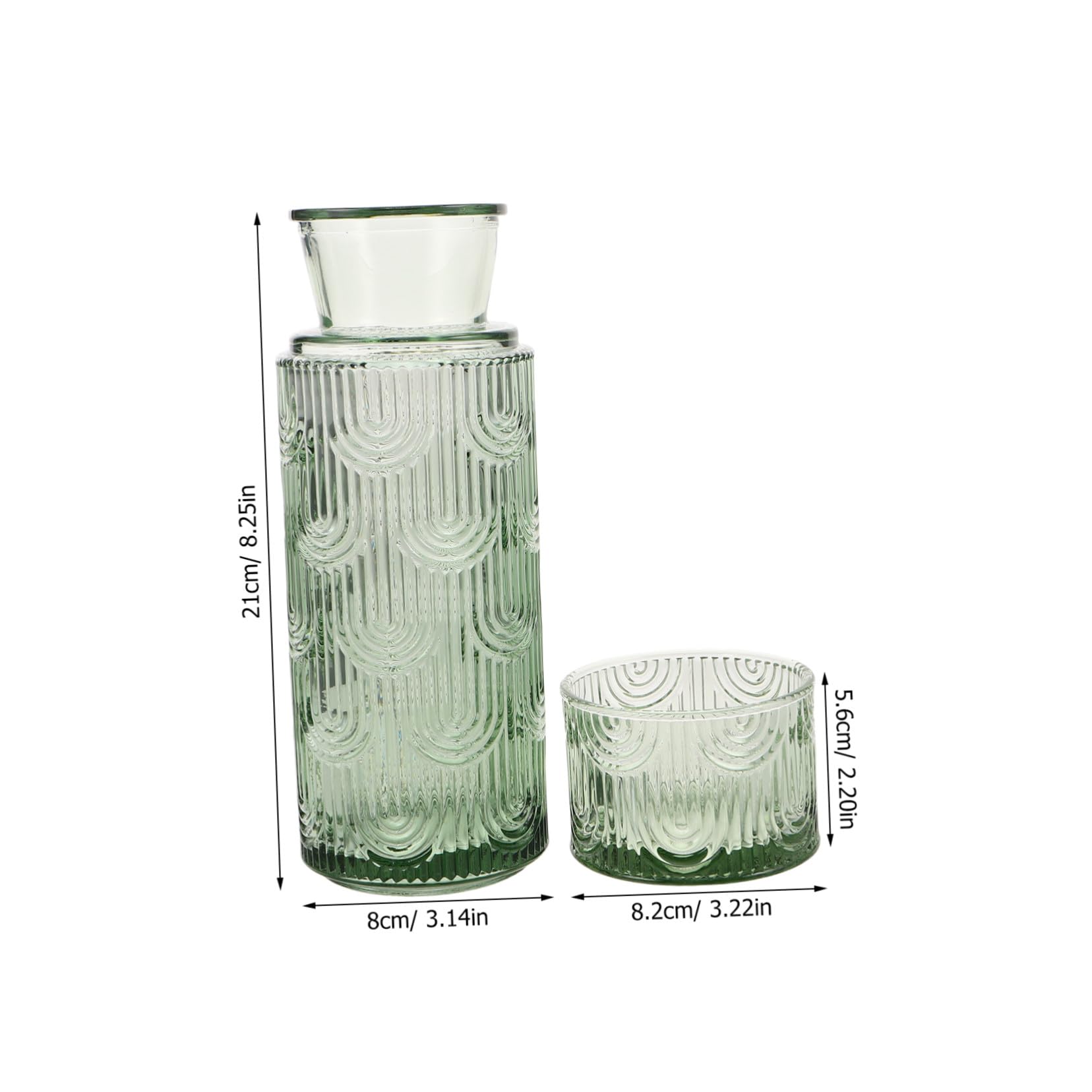 Caraffa Decorativa in Vetro con Tumbler, Set 1 Caraffa 1 Bicchiere