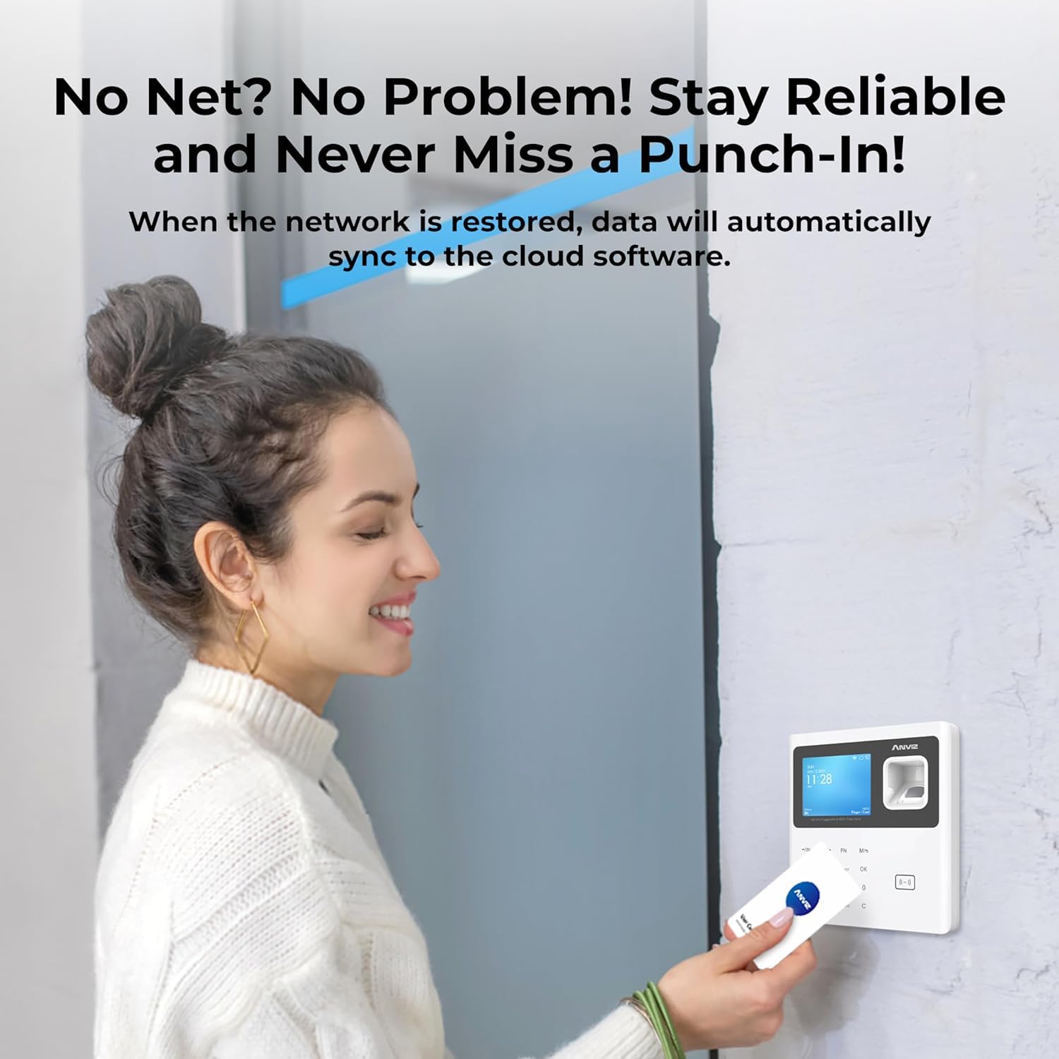 ANVIZ W1 Pro - Relojes de tiempo basados en la nube con huellas dactilares para empleados | Software gratuito en la nube, máquina de asistencia para pequeñas empresas, color blanco
