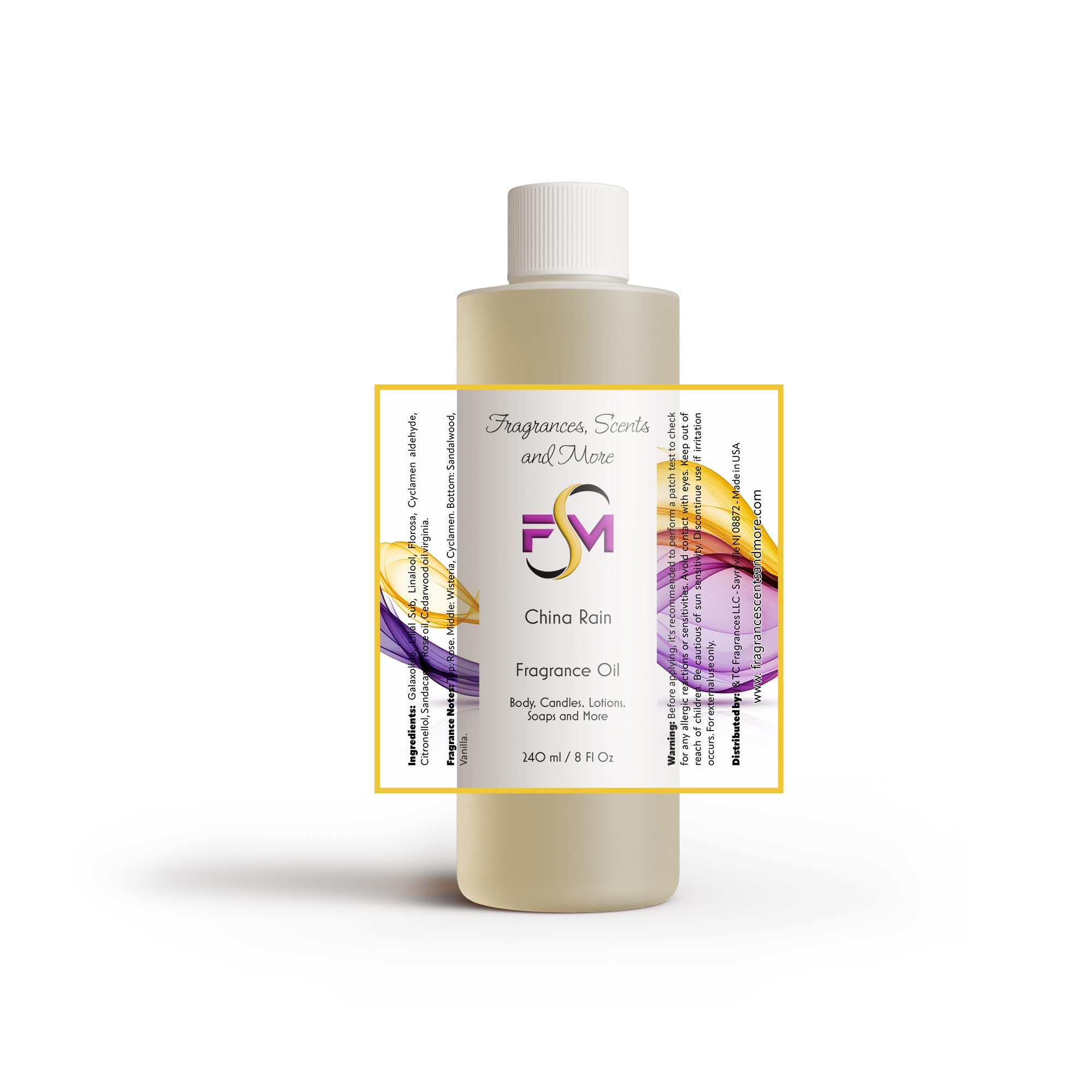 China Rain Fragrance Oil - 8 Fl Oz Plastic Bottle (240ml)