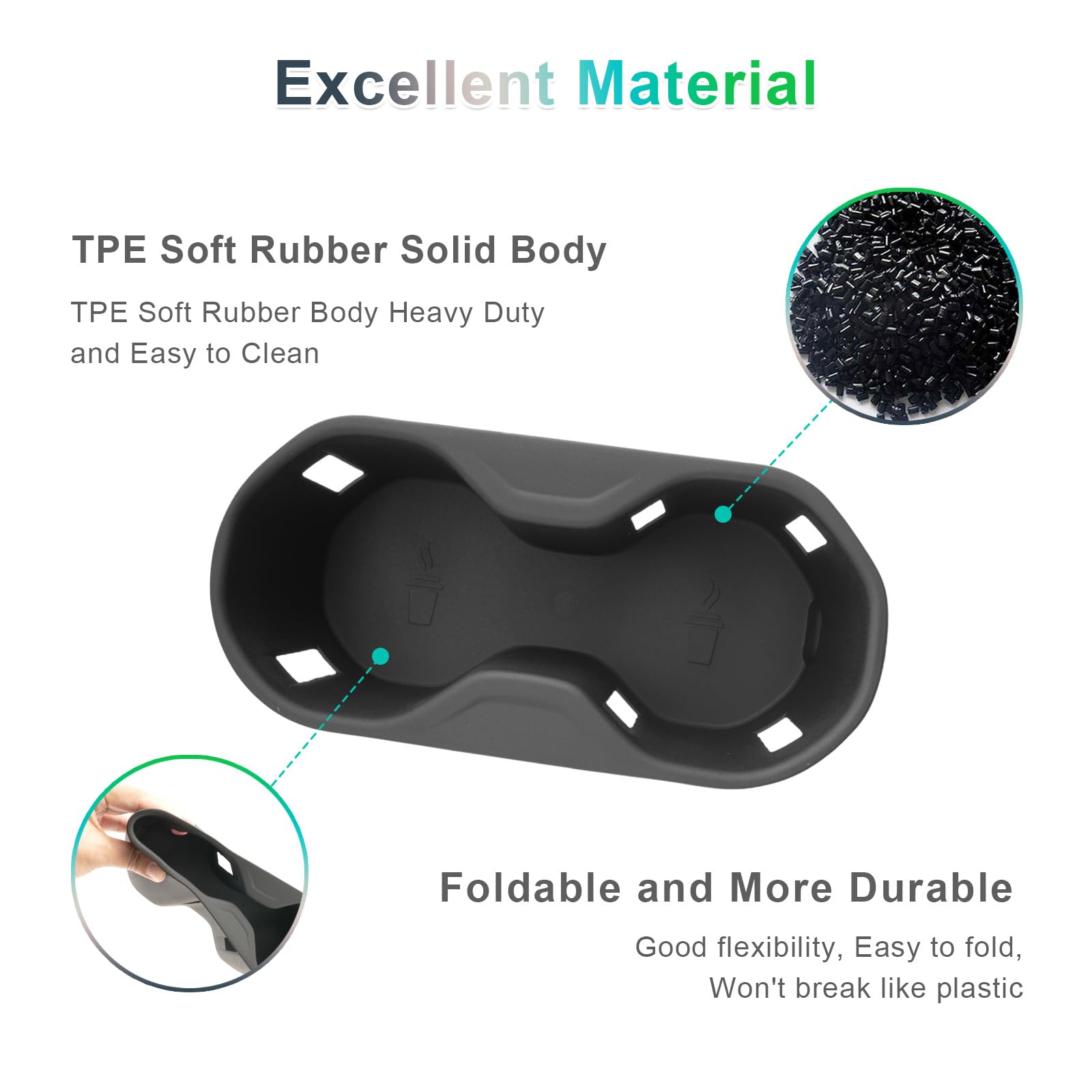 GAFAT Compatible con BYD Seal U DM-i EV 2024 2025 2026 funda protectora para portavasos, Seal U DMi 2025 TPE de goma blanda para consola central, soporte para vasos original de reserva de 4 agujeros