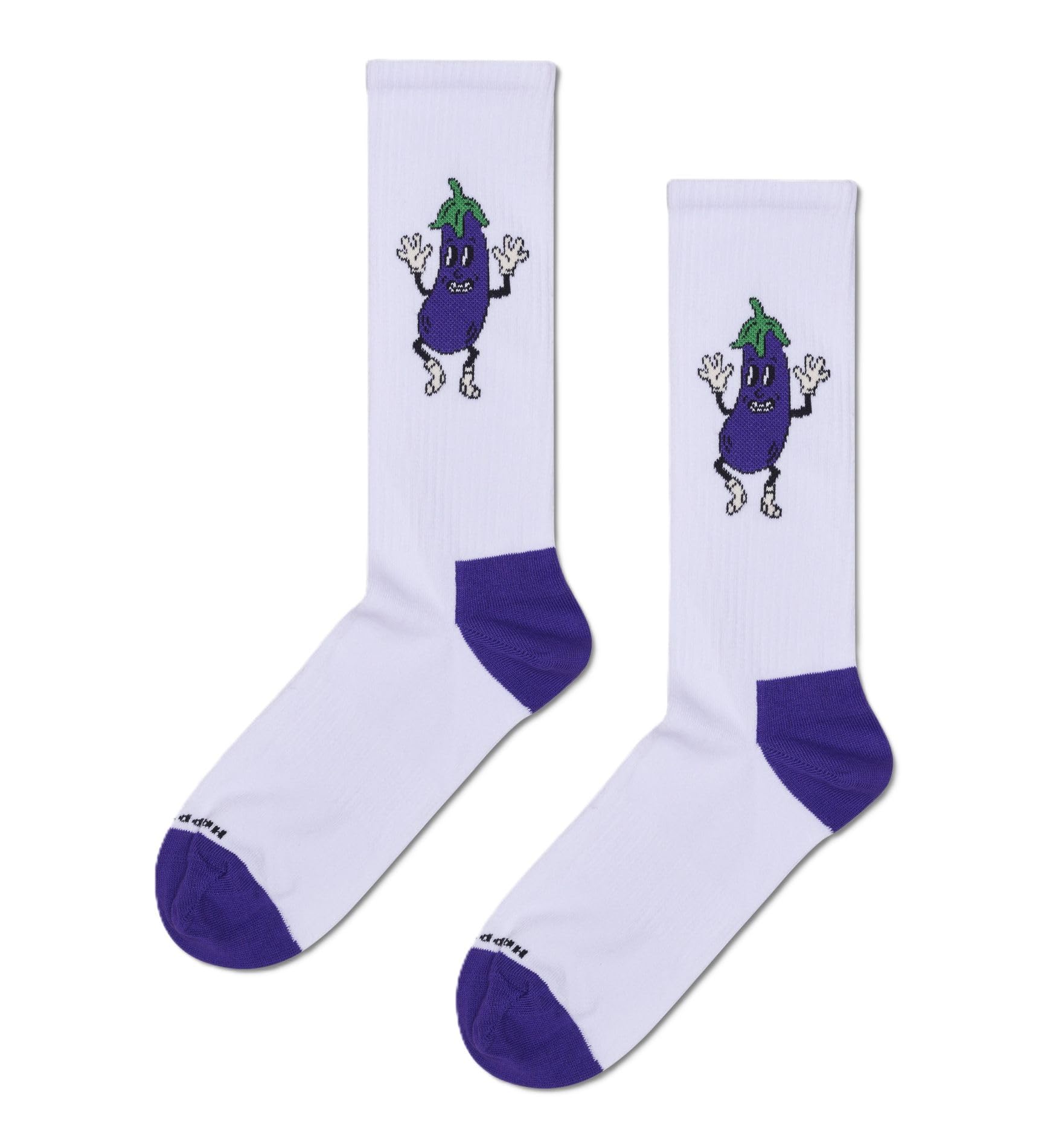 Happy Socks Aubergine Sneaker Sock, White, 41-46