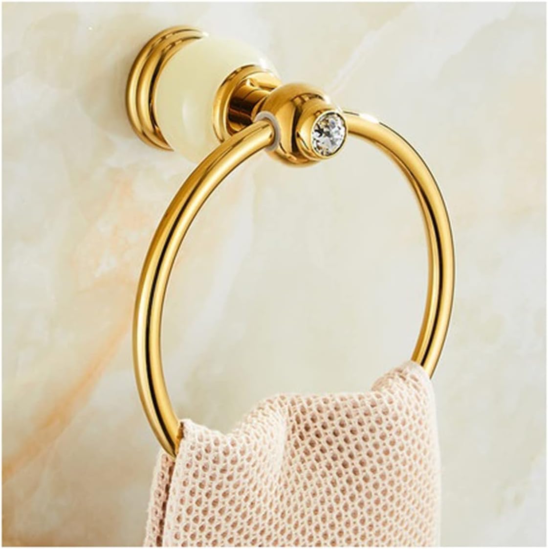 Bathroom Accessories Set, Bathroom Shelf, Towel Rack, Paper Holder, Toilet Brush Holder, Hooks (Color : Towel Ring)