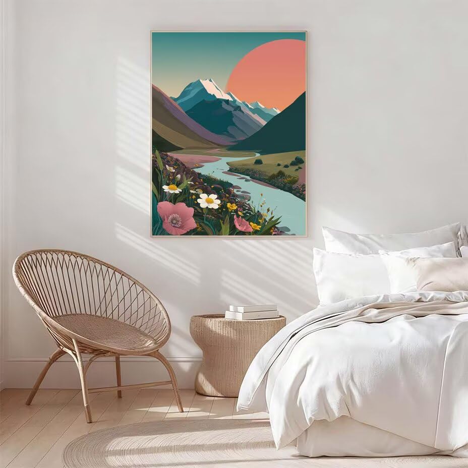 Paint by numbers decoracion hogar paisaje con flores lienzo grande 90x120 3