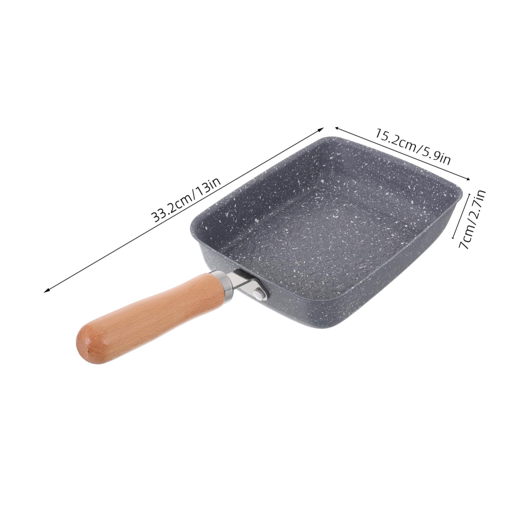 Padella Omelette Giapponese Antiaderente con Rivestimento Pietra Fondo Quadrato Martellato per Cottura Uniforme su Induzione Gas ed Elettrico per Tamagoyaki e Crepes