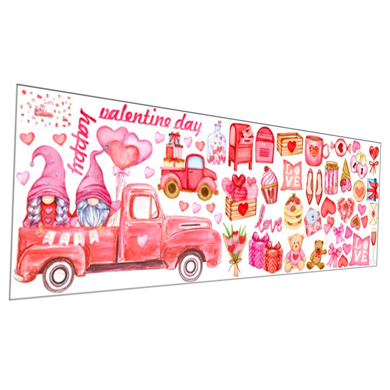 Housoutil 4 Blätter Wandtattoo Zum Valentinstag Wanddekoration Gold Tapeten Fenster Wandtattoos Als Heimdekoration Nagelaufkleber Wichtel-aufkleber Zum Valentinstag Haken Abziehbilder Pvc
