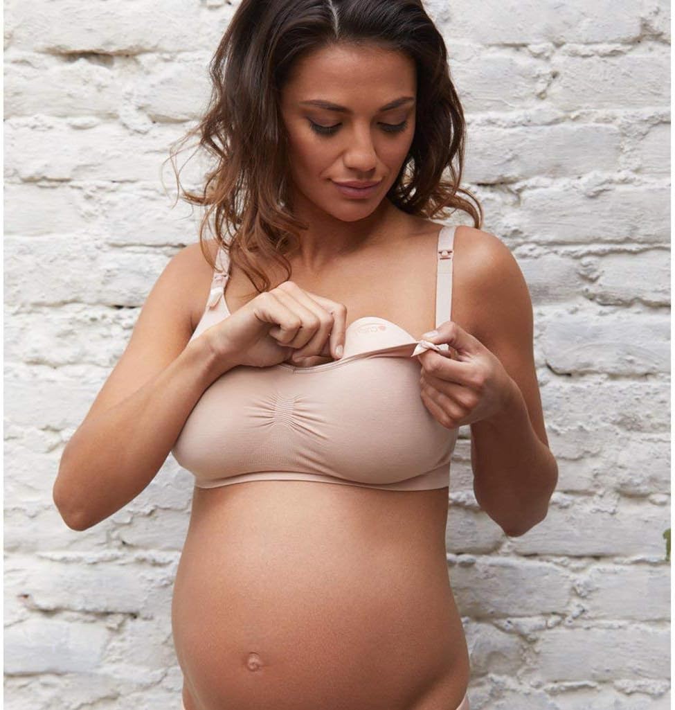 Essentiel Nursing Seamless Bra, Adjustable Straps, Integrated & Removable Shells, Breastfeeding Bralette