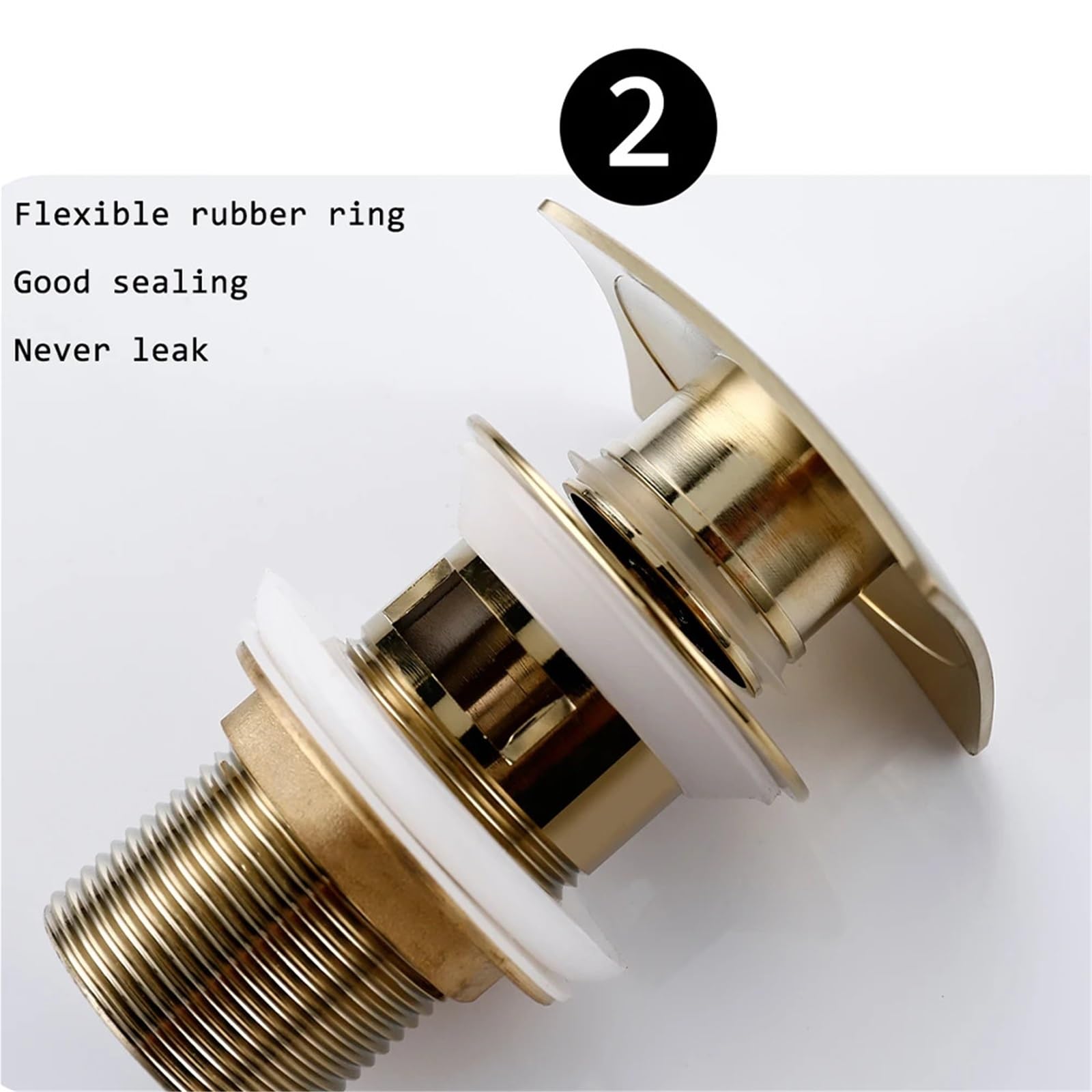 Abflussstopfen Bagnolux Gold Schwarz Weiß Messing Waschbecken Waschbecken Pop-Up Drainage Quadratisch Antifouling Leicht Zu Reinigen Küchenrohr Badezimmerzubehör(Polished Chrome O)