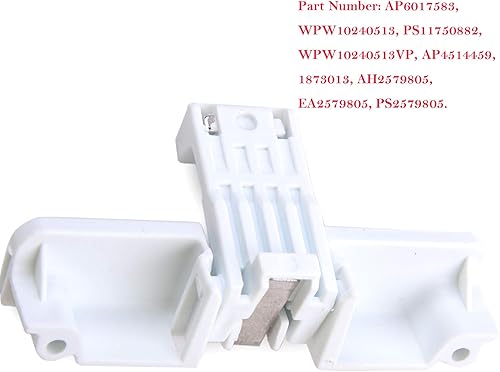 Miniatura 3 de W10240513 huelga de bloqueo de la tapa de la lavadora, 2 piezas, números de pieza WPW10240513, AP6017583, PS11750882, P4514459, 1873013, AH2579805,