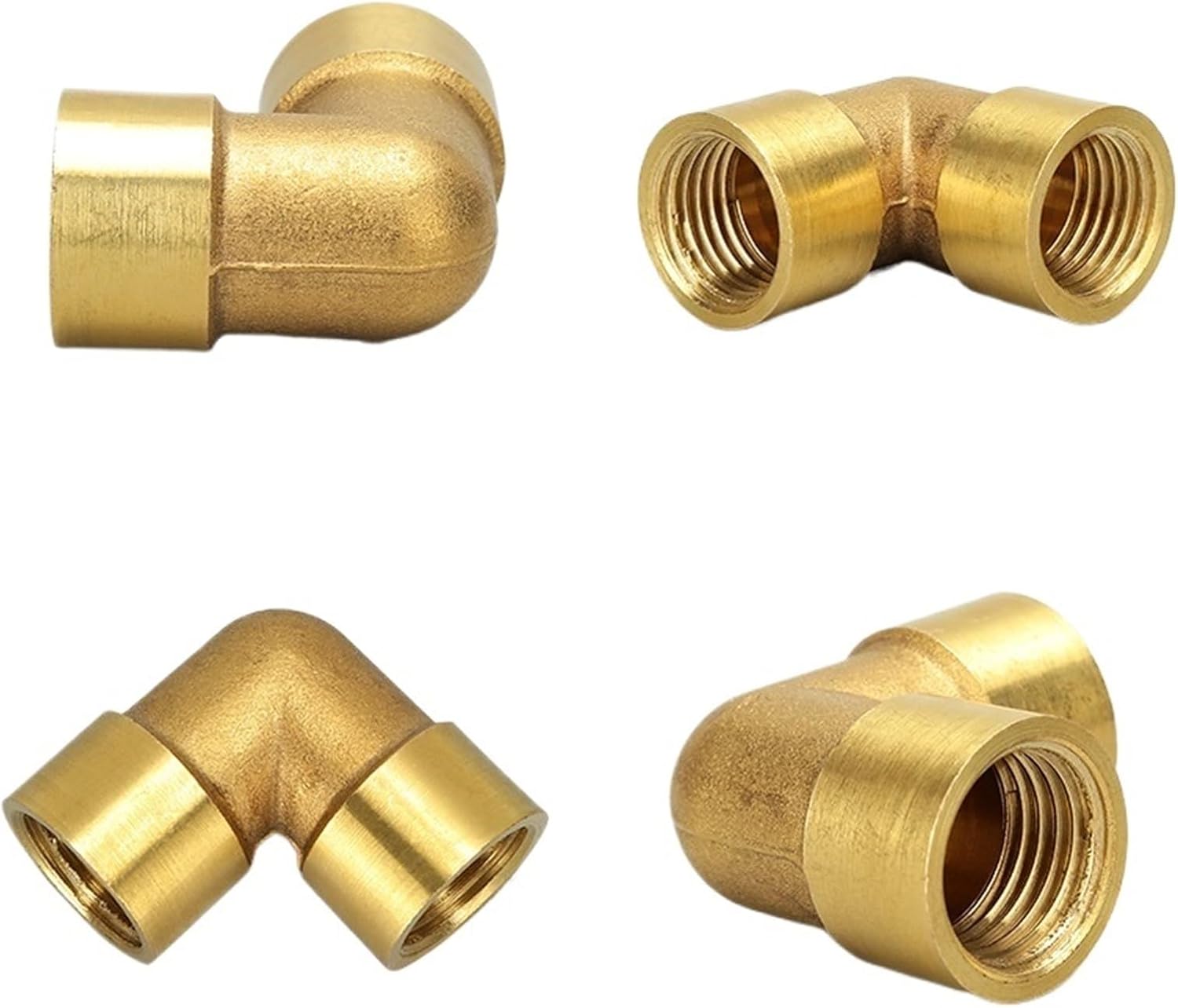 Female x Female Thread 1/8" 1/4" 3/8" 1/2" 3/4" 1" 90 Deg Brass Elbow Pipe Fitting Connector Coupler For Water Fuel Copper 1pcs (Size : 1/2")