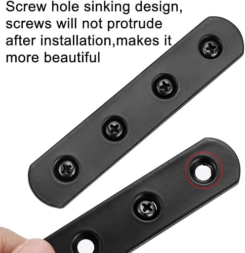 Miniatura 12 de Sumnacon 8 placas planas de acero inoxidable – Placa de reparación resistente de 4 pulgadas, soportes de esquina recta, conectores de reparación