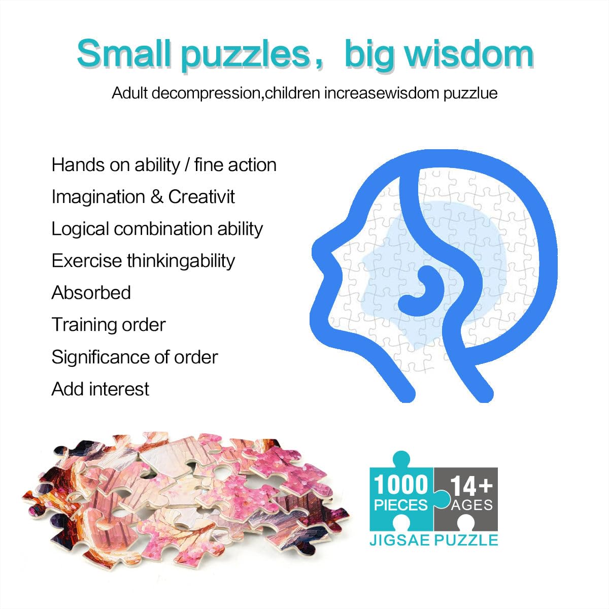 Puzzles pour Adolescents 2000 pièces Ruisseau d'harmonie de Fleurs Roses Jeu de Quiz est idéal comme Cadeau pour Toute la Famille 70x100cm