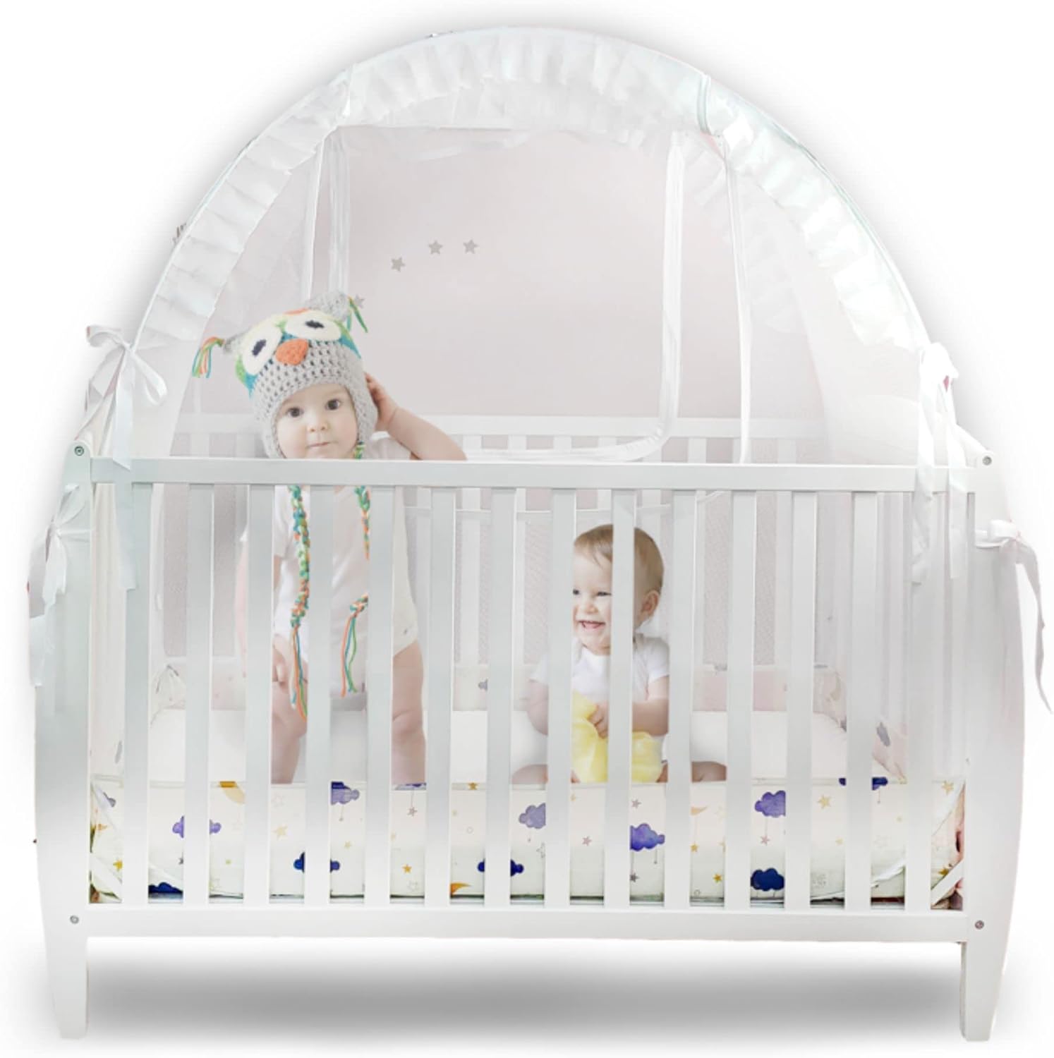 Golden Cherub Baby Crib Tent Toddler Bed Canopy Mosquito Net Baby Tent, Pop up Nursery Net, Playpen Protection Safety from Mosquito, White : Baby