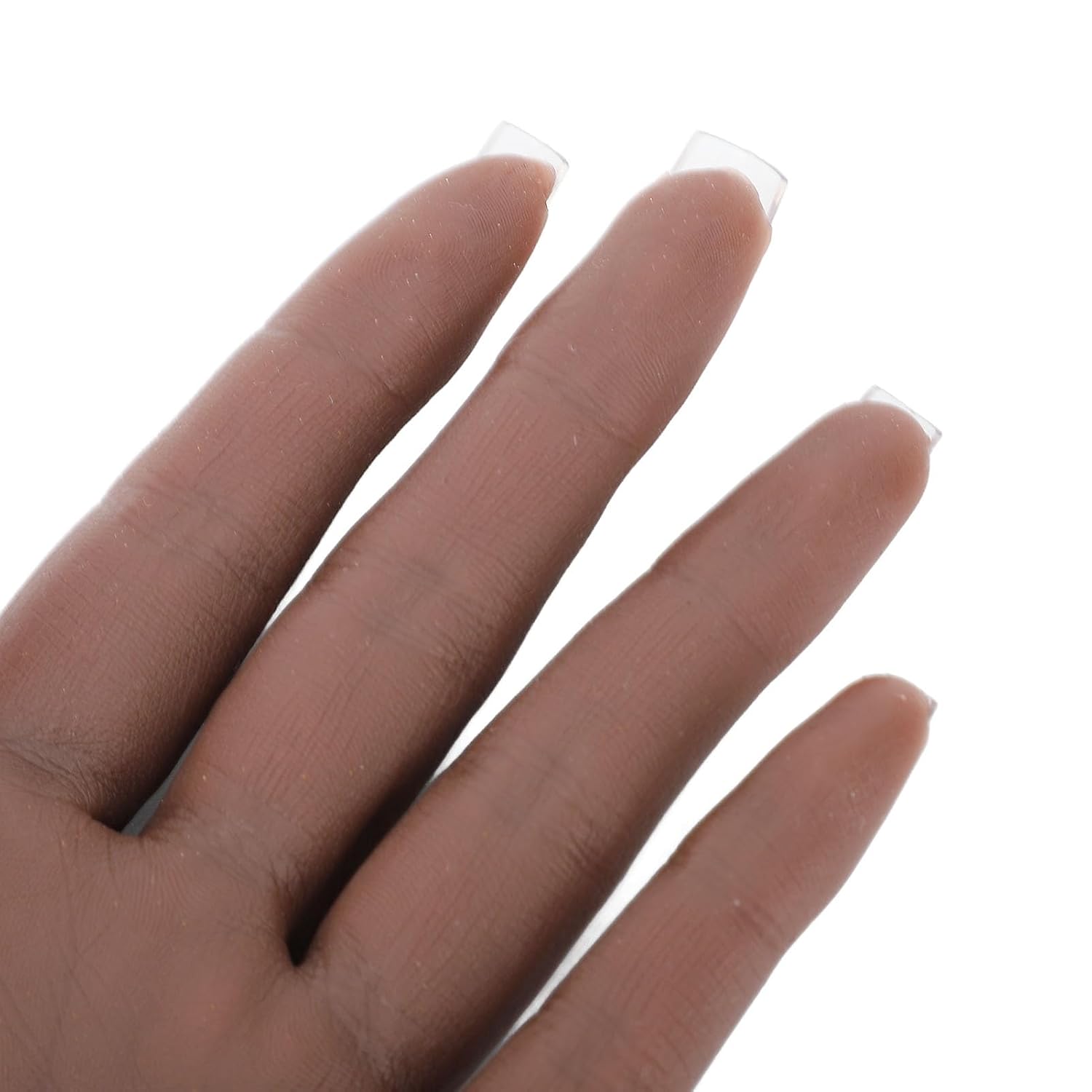 Manicure Practice Fake Hand Model, Silicone Nail Training Hand with Bendable Joints, Lifelike Nail Bed Cover Skin and Embedded Nail Groove for Beginners Professionals, Includes Tra (Left Hand)