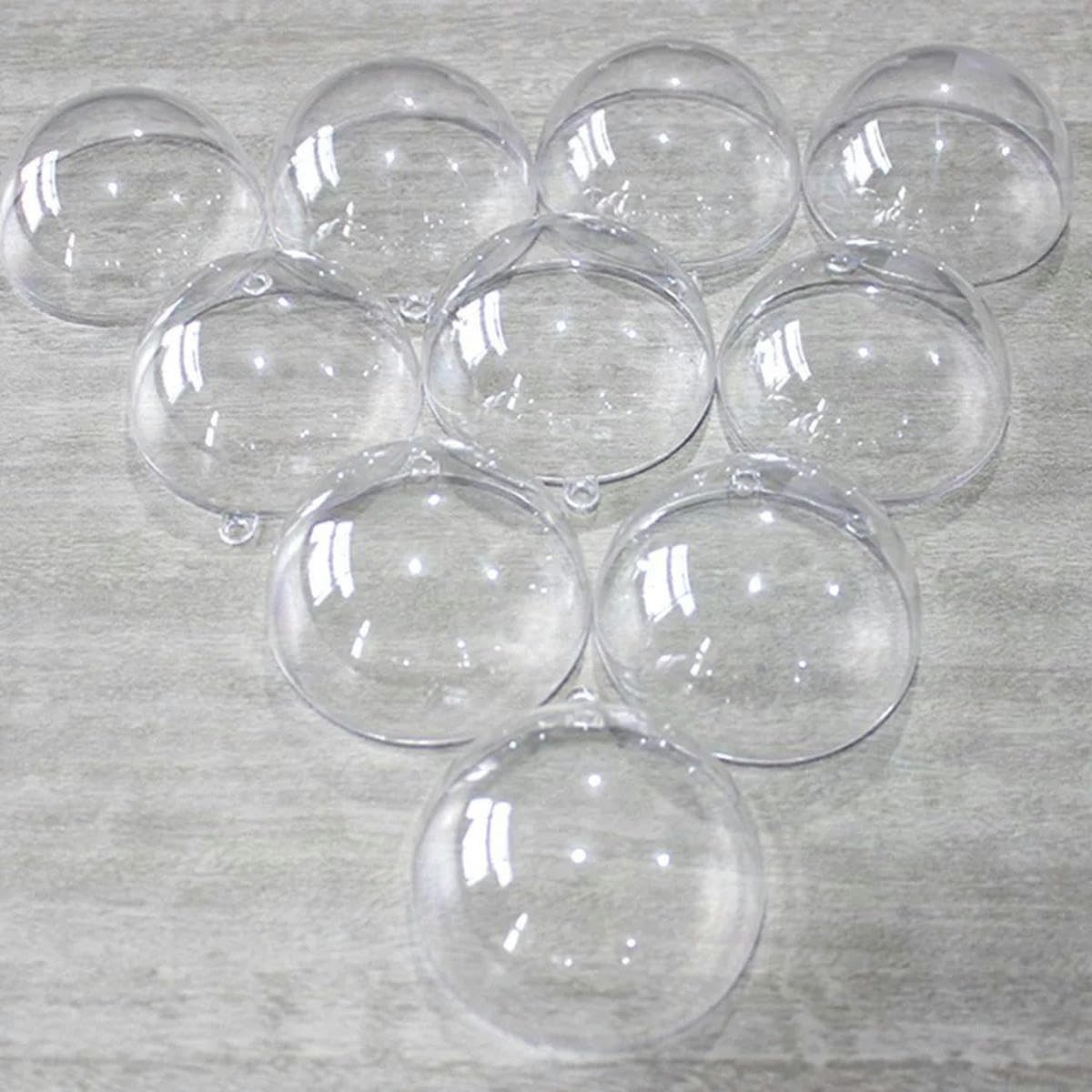Bola Transparente de Navidad, Adorno rellenable, Adornos Colgantes para árbol, decoración del hogar para el hogar, Caja de Regalo para Fiesta de Boda, 10 Uds.-12cm