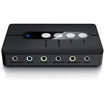 CSL - USB 7.1 Sound Card External - 7.1 Surround Sound - Stereo Audio Adapter - Volume Control - Connection for Headphones, M