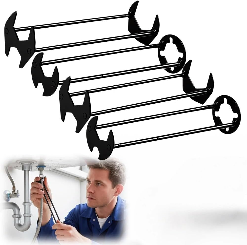 Multifunctional Sink Wrench, Metal Sink Wrench For Tight Spaces,2pcs Basin Wrench 2026 New, Plumbing Repair Wrench, Universal Plumbers Faucet Tool For Kitchen Bathroom Home Under Sink Repair (2 Set)