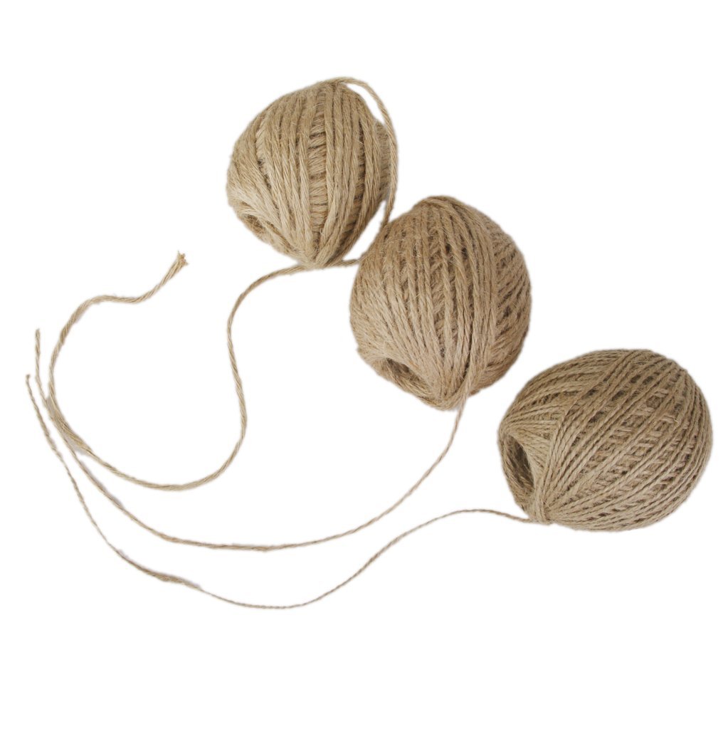 Sellbury 120M Twisted Burlap Jute Twine Rope Natural Hemp Linen Cord String for Card Making Craft Project Scrap Booking (Brown) 1