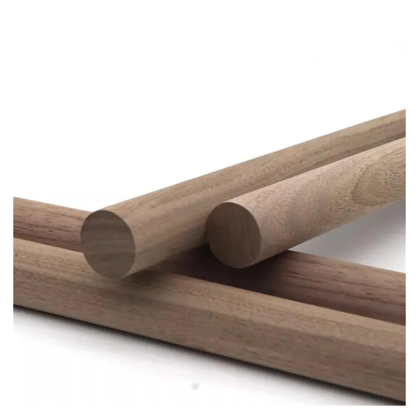 Palos De Madera Black Walnut Round Stick Solid Wood Thin Round Strip Handmade Diy Wood Household Multifunctional Wooden Stick(20x500mm 2pcs)