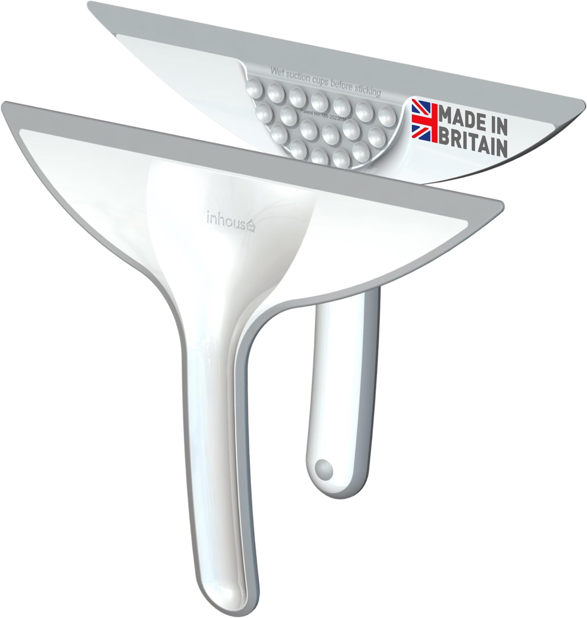 Inhouse Stick+Store Large Squeegee - Bathroom Squeegee For Shower Screens, Tiles & Mirrors - Ideal For Window Cleaning - Flexible Blade, Non-Slip, Streak-Free & Easy To Store - Made In The UK