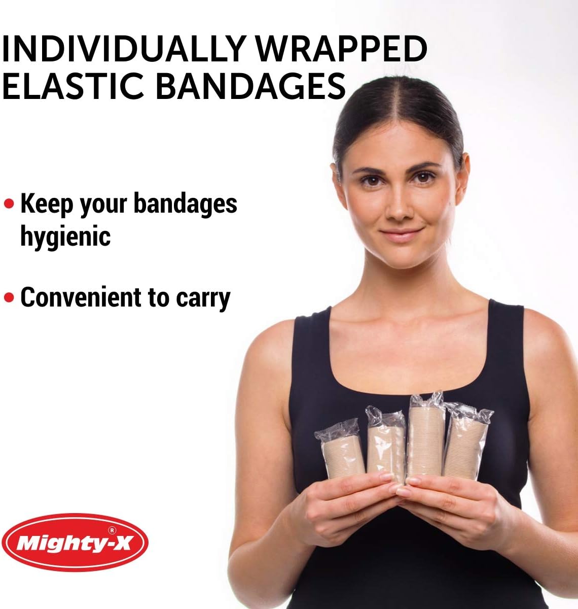 Premium Elastic Bandage Wrap - 8 Pack + 8 Extra Clips - Durable Compression Bandage (4X - 3 inch, 4X - 4 inch Rolls) Stretches up to 15ft in Length : Health & Household