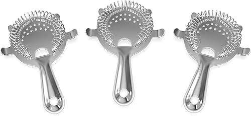 Metal Magery Colador Hawthorne de acero inoxidable de 4 puntas para barra de cóctel, paquete de 3 disponible en Yaxa Costa Rica