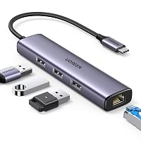 UGREEN Hub USB C Ethernet Adattatore Ethernet Gigabit con 3 Porte USB