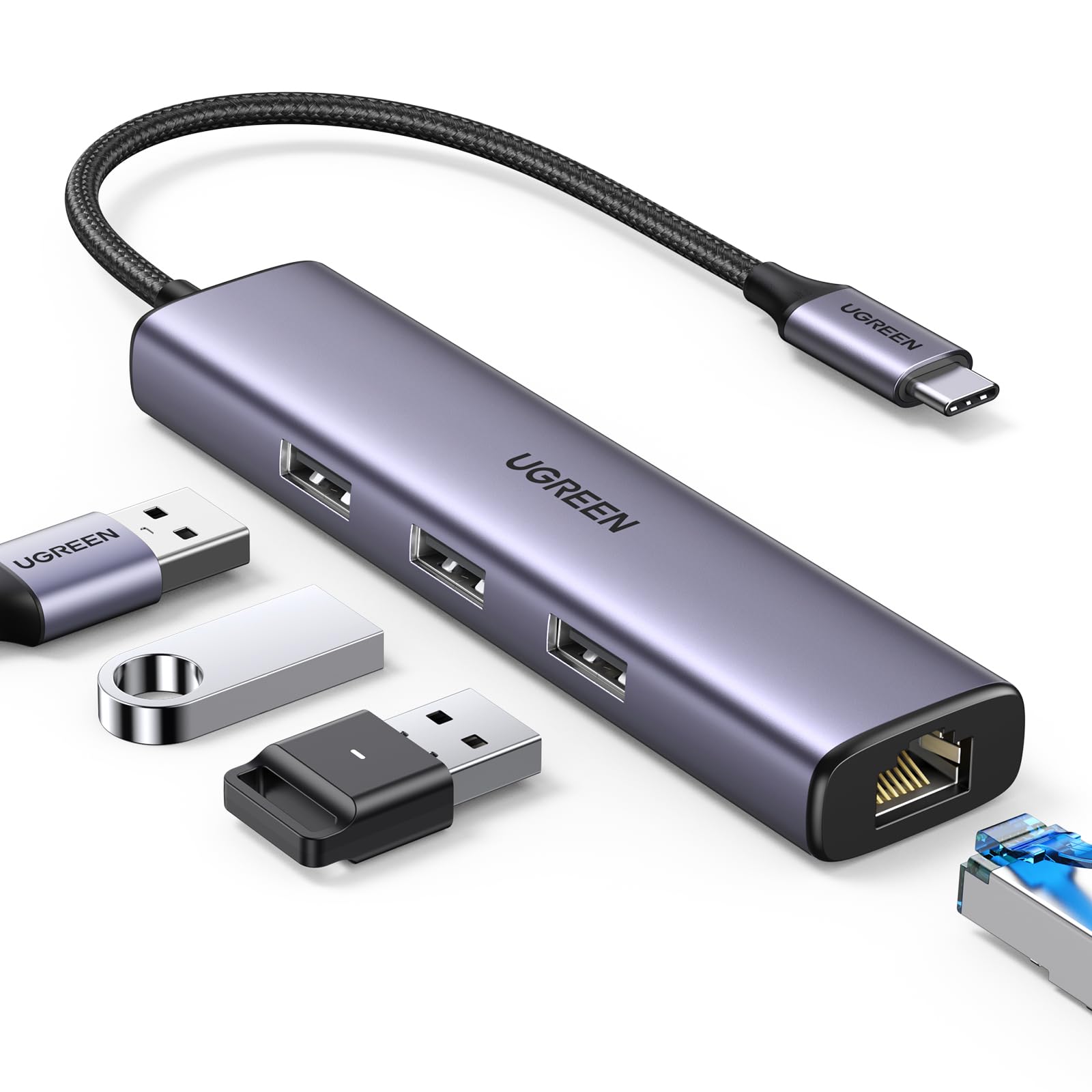 Adattatore USB-C Ethernet Gigabit 1000 Mbps – In Alluminio, Plug & Play Per IPhone 16/15, IPad Pro, MacBook M1/M2, Steam Deck, Galaxy E PC