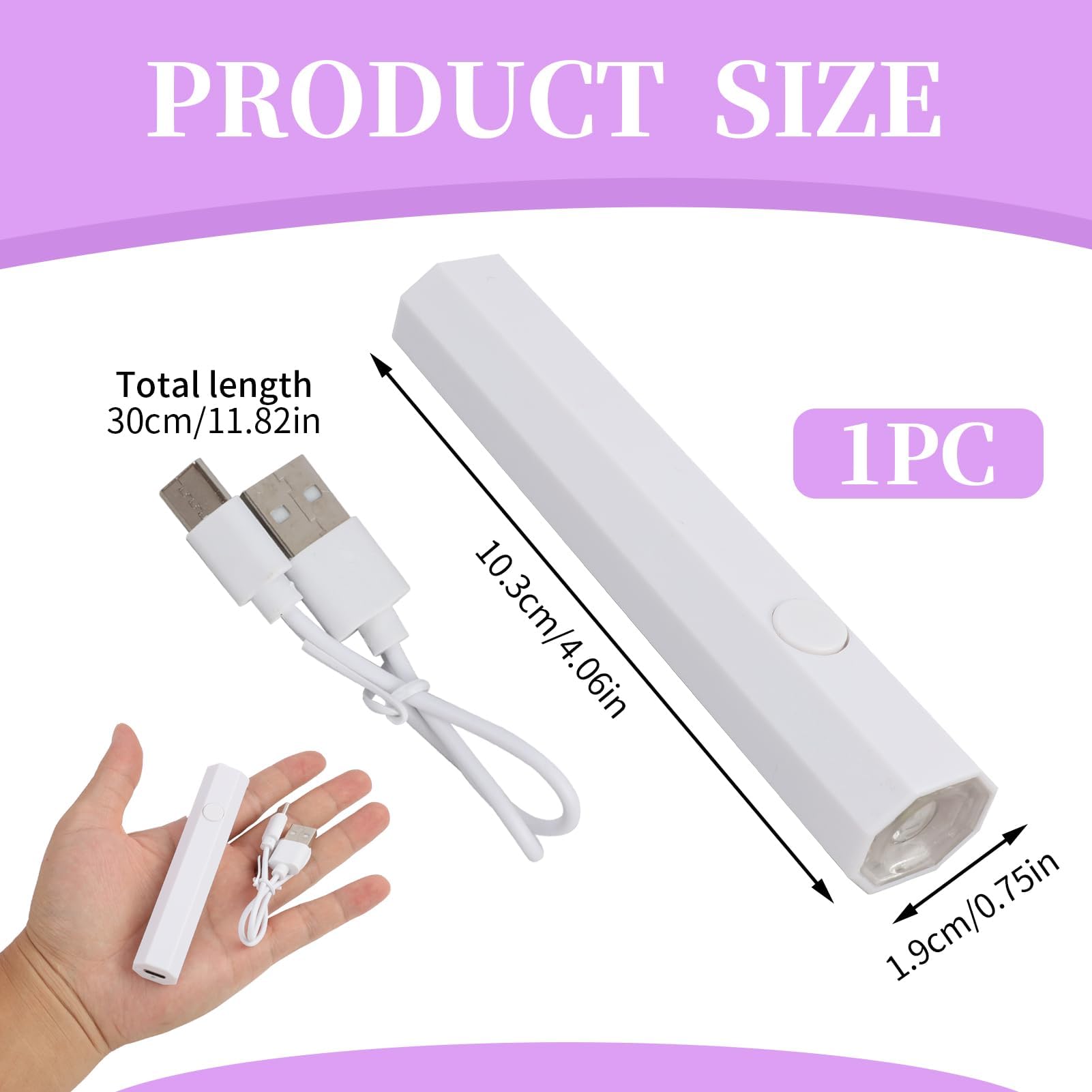 Handheld UV Lamps for Gel Nails, LED Nail Lamp for Gel Nail Stickers,Gel Polish, Nail Stickers, Quick Dry Light - Image 2