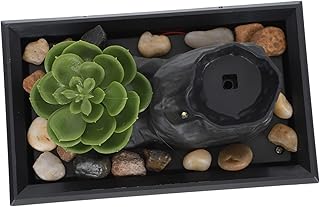 BESTonZON デスクトップ人工噴水 電池式小型滝流れる噴水 ホームデコレーション装飾品 家庭 オフィス用精巧仕上げ