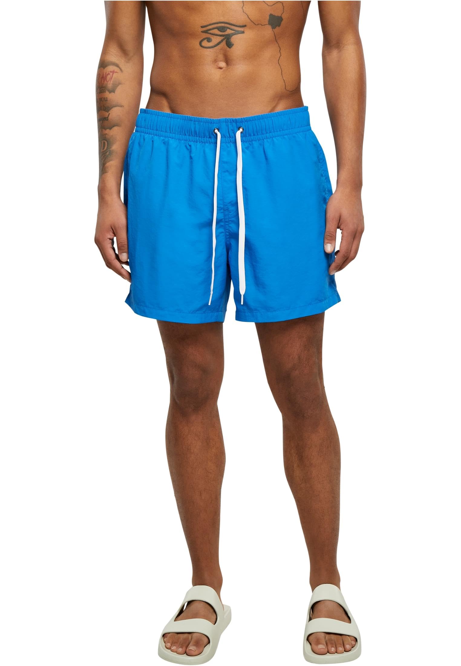 Build your Brand Men's Swimming Trunks Swim Shorts, Men's Swimming Trunks with Drawstring, Cobalt Blue, 5XL