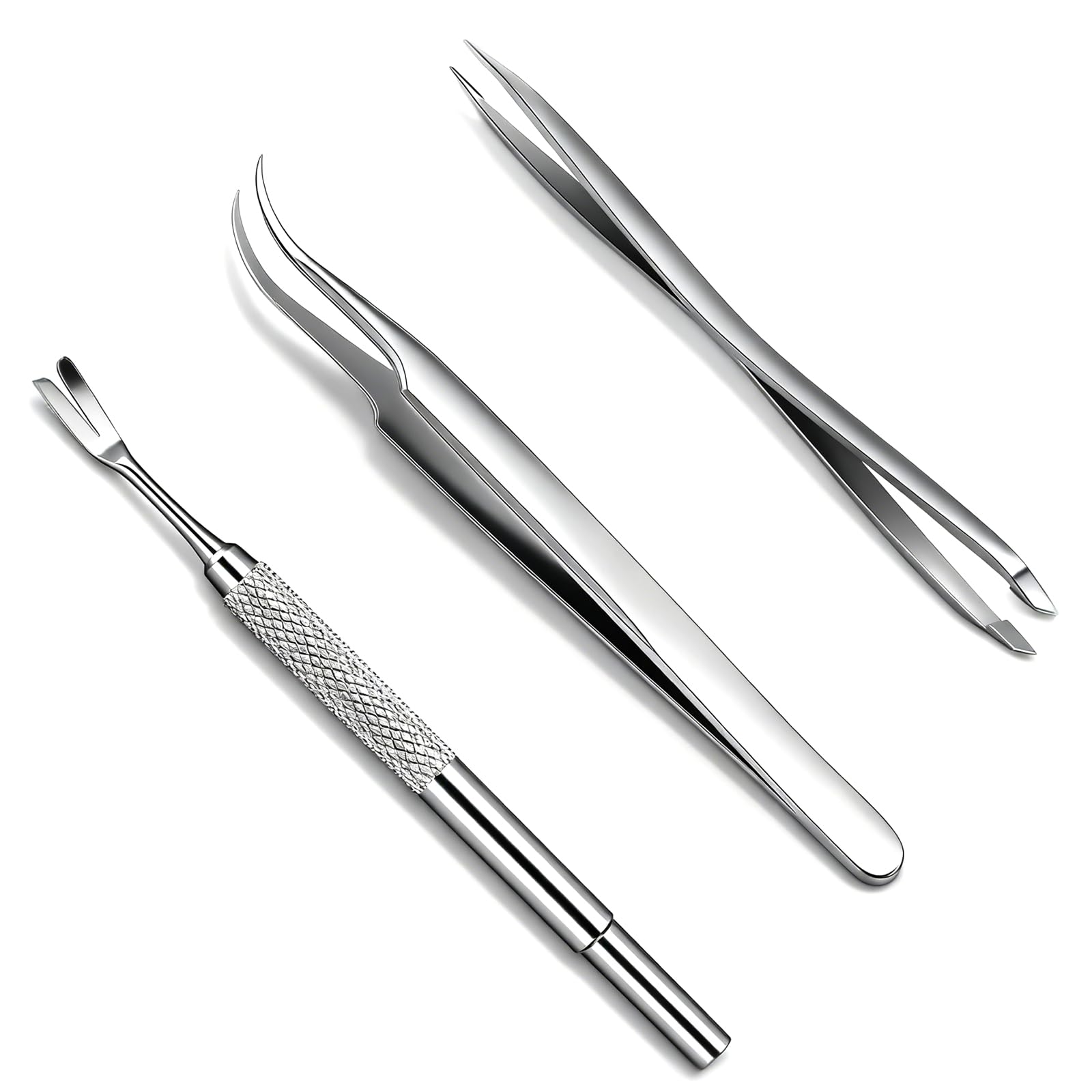 Rypet Tick Remover Tool Set - Stainless Steel Tick Remover Kit for Cats and Dogs(Pack of 3)