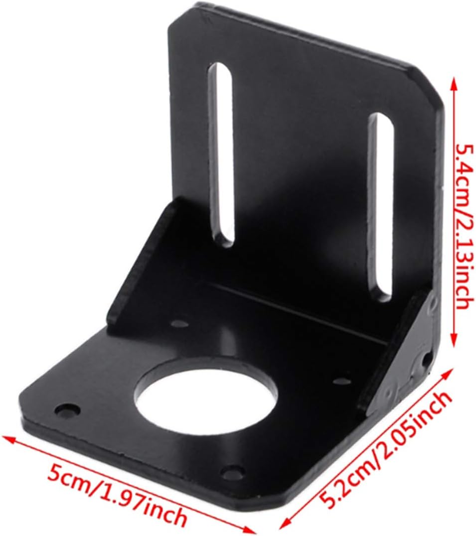 Black 37mm DC Gear Motors Mounting Bracket, Iron Anti-rust Gearbox L-shape Fixed Seat, Gear Reduction Motor Holder - - 