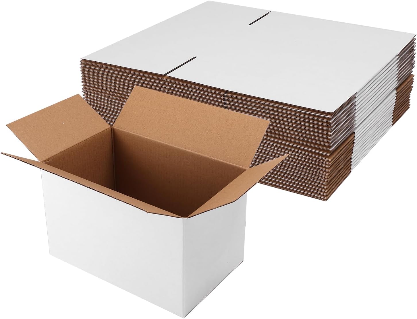 Hoikwo 9x6x6 Shipping Boxes Set of 25, White Corrugated Cardboard Box for Small Business for Packaging Mailing 9x6x6 White