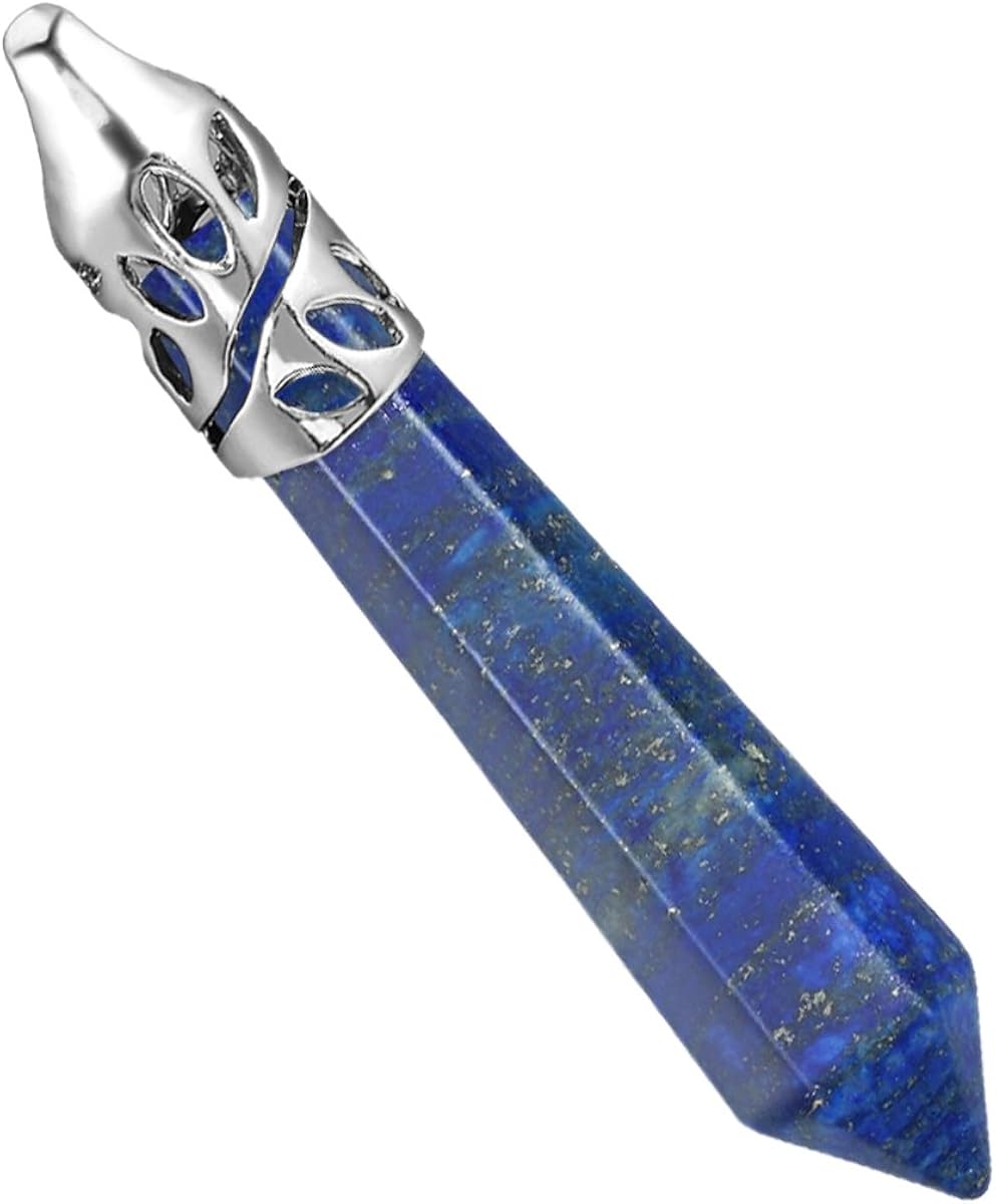 Miniatura 2 de BEADNOVA - Collar con dije de cristal de piedra preciosa curativa para mujer u hombre, péndulo adivino y de curación mediante energía (con cadena de